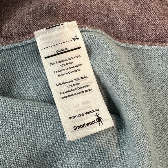 Smartwool Shadow Pine Colorblock Sweater Wool Blend Knit Crew Neck Pullover - Picture 13 of 13